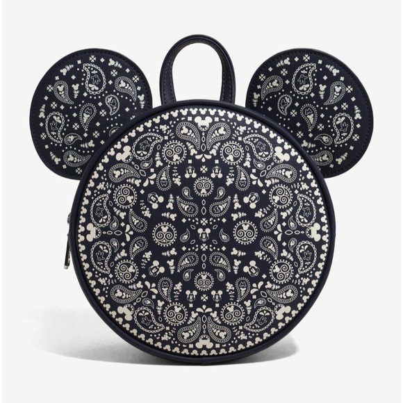 Loungefly Disney‎ Mickey Mouse Bandana Patterned Convertible Backpack & WALLET! main image 7